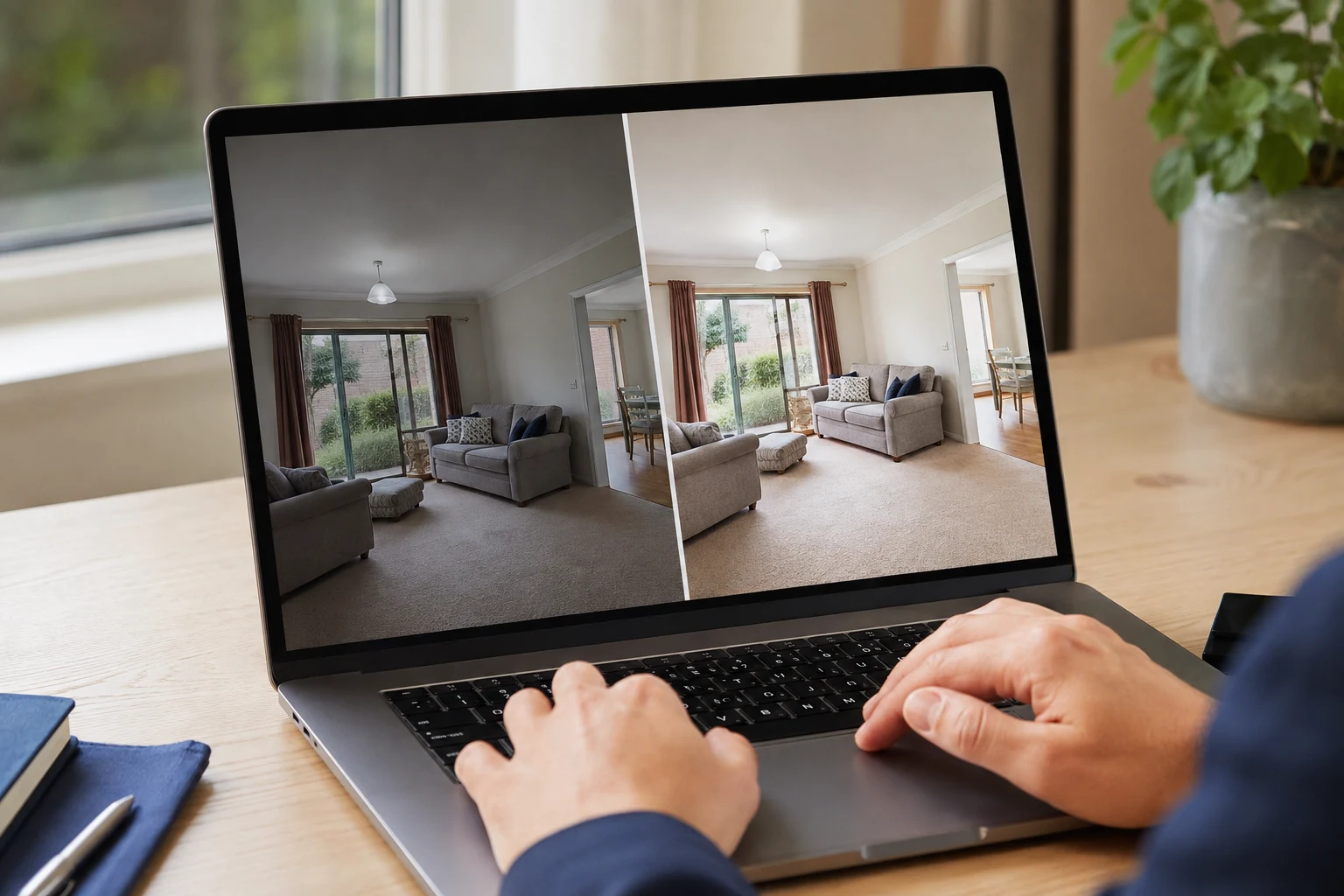 Optimisation mesurée de la luminosité et des couleurs d’une photographie immobilière
